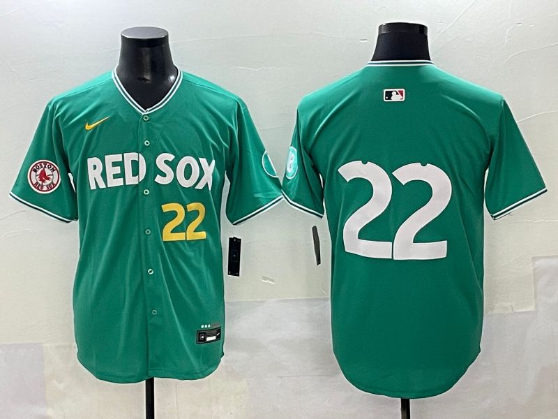 Men 2025 Boston Red Sox #22 No Name Green Joint Name Nike MLB Jersey style 8->boston red sox->MLB Jersey